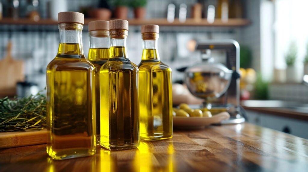 Oleje do przyrządzania posiłków, takie jak oliwa z oliwek lub olej rzepakowy