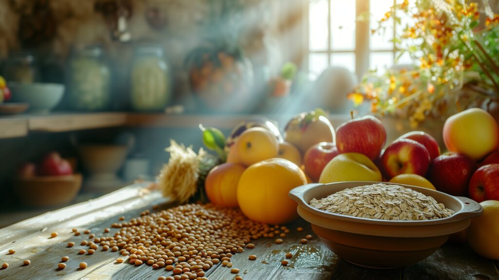 Diet rich in fruits, vegetables, legumes, nuts and seeds and whole grains